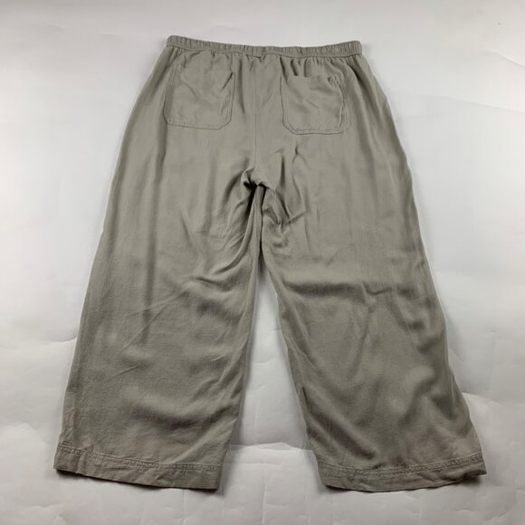 Splendid Natural Linen Blend Wide Leg Cropped Lounge Pant L - Picture 5 of 6